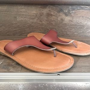 Slip on leather upper sandals